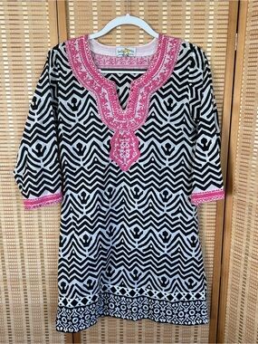 Bella Tu by Gopi Vaid embroidered tunic dress size 6